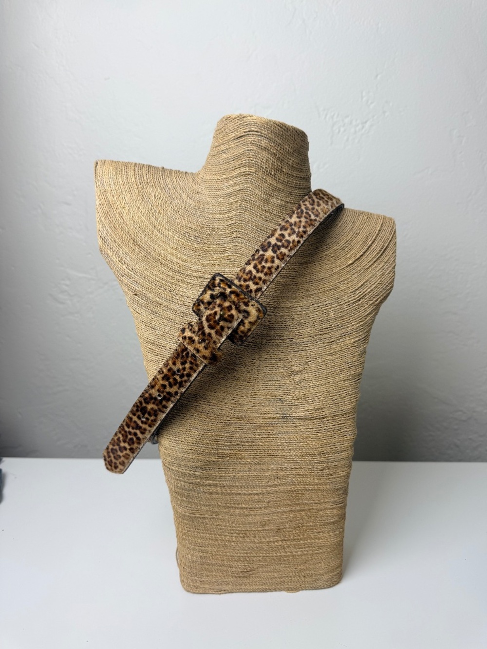 Vintage 80s 90s EXPRESS Compagnie Internationale Leopard Hair-On-Hide Leather Be